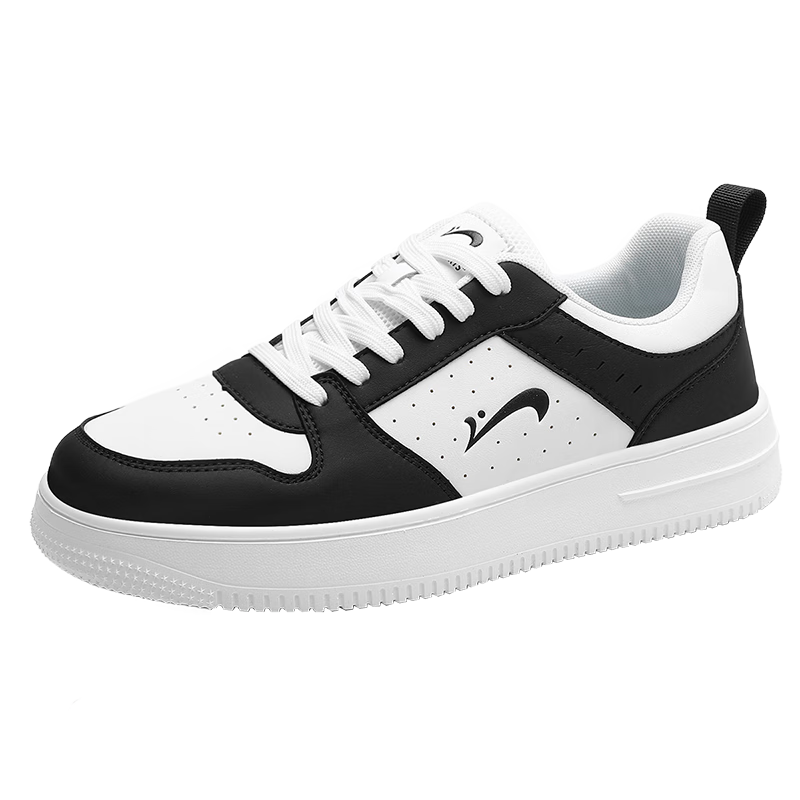 Guirenniao Men's Casual Sneakers New Couple's Thick-Soled Sports Shoes White/Black Size 43