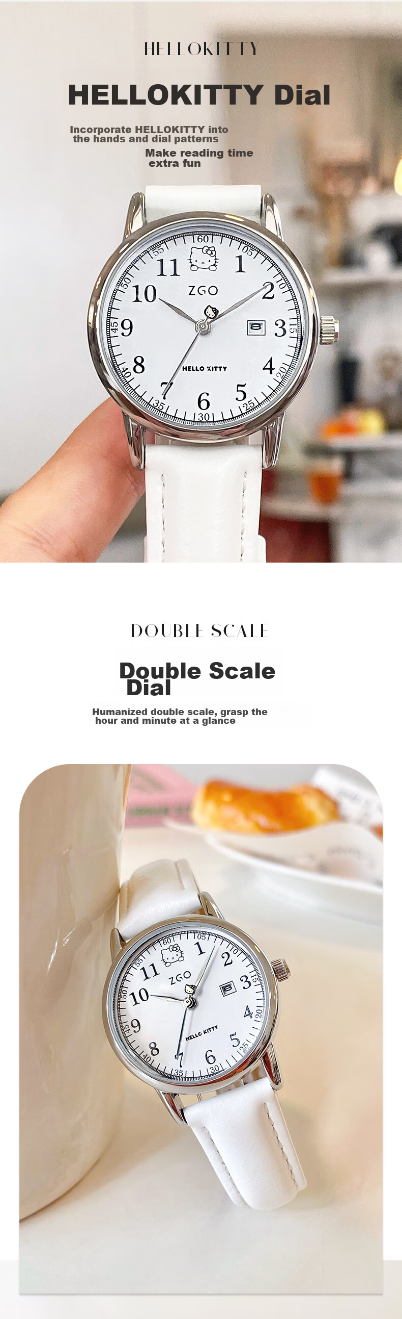 Hello Kitty Student Exam Watch for Female Students in Middle School, High School, And College Entrance Exams, Civil Service Exams, Postgraduate Entrance Exams, Quiet Quartz Watch 2