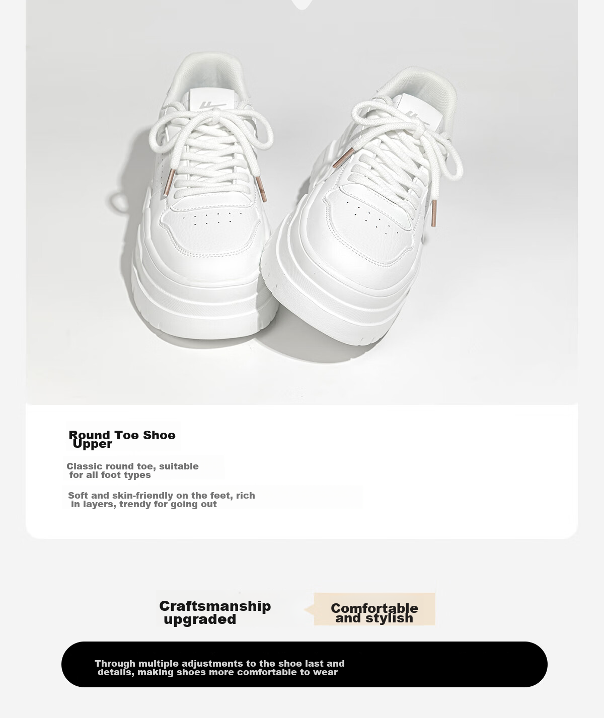 Huili White Sneakers for Women, Fashionable Versatile Canvas Shoes, Student Platform Heightening Lightweight Casual Soft-Soled Shoes for Women, Silver White, Size 40 8