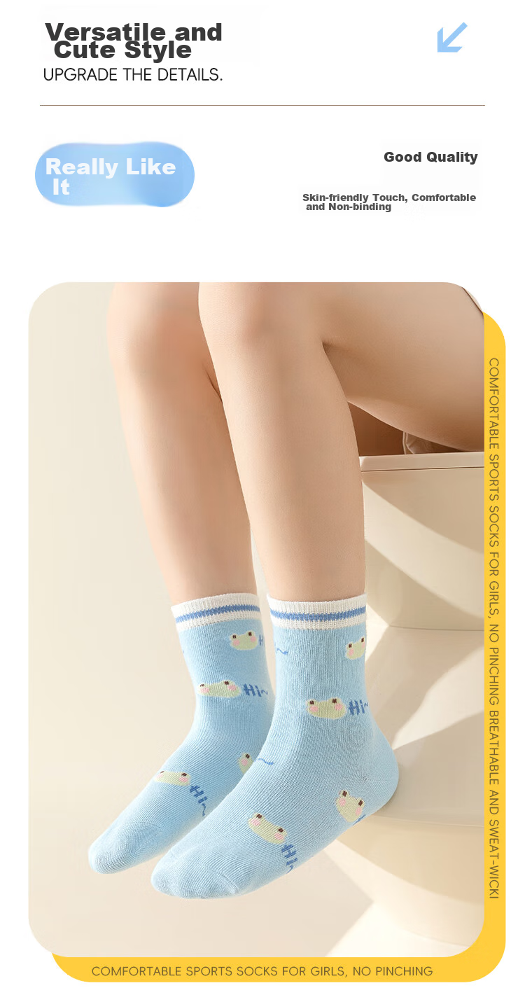 MiiOW Children's Socks for Boys, All-Season Cotton Mid-Calf Socks, Cartoon Breathable Socks for Kids And Toddlers 4