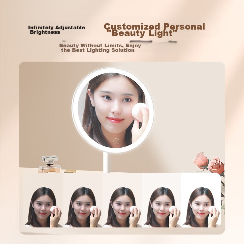 DOCO LAB Mirror Makeup Mirror with Light, Desktop Smart Beauty Mirror, LED Touch-Up Mirror, Gift for Girlfriend on Holidays