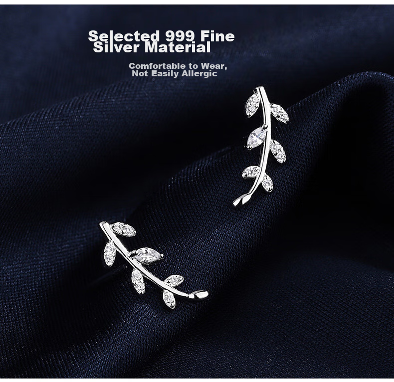 Dijing 999 Sterling Silver Earrings for Women, 2026 New Style Birthday Gift for Girlfriend, One-Week Stud Earrings, Ear Ornaments, Ear Drops 11