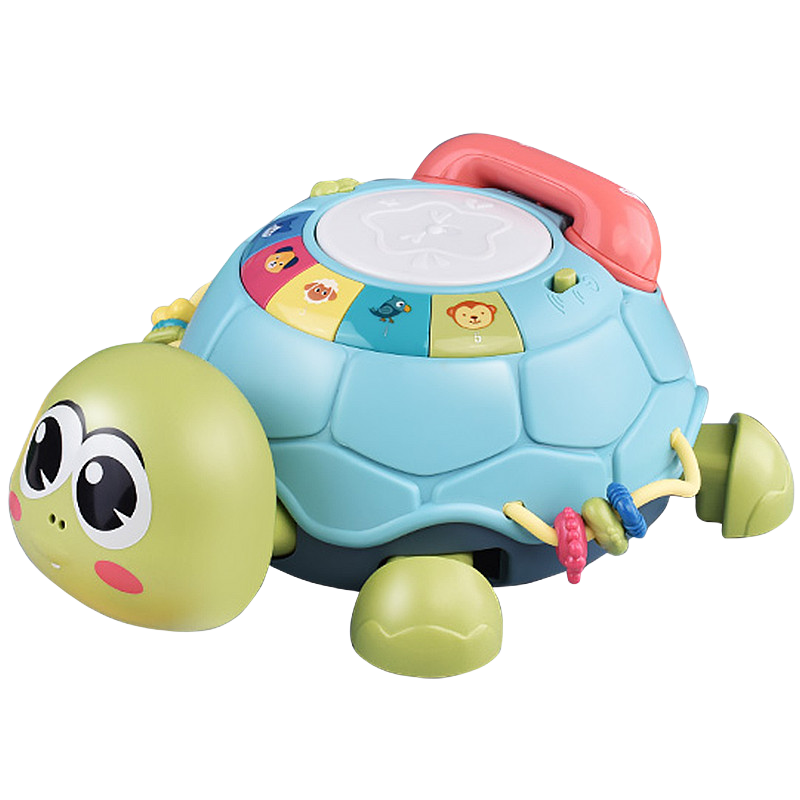Dimoarch Baby Toys for 0-1 Year Olds: Electric Crawling Turtle Learning Toy, Hand Drum, Early Education Enlightenment Telephone