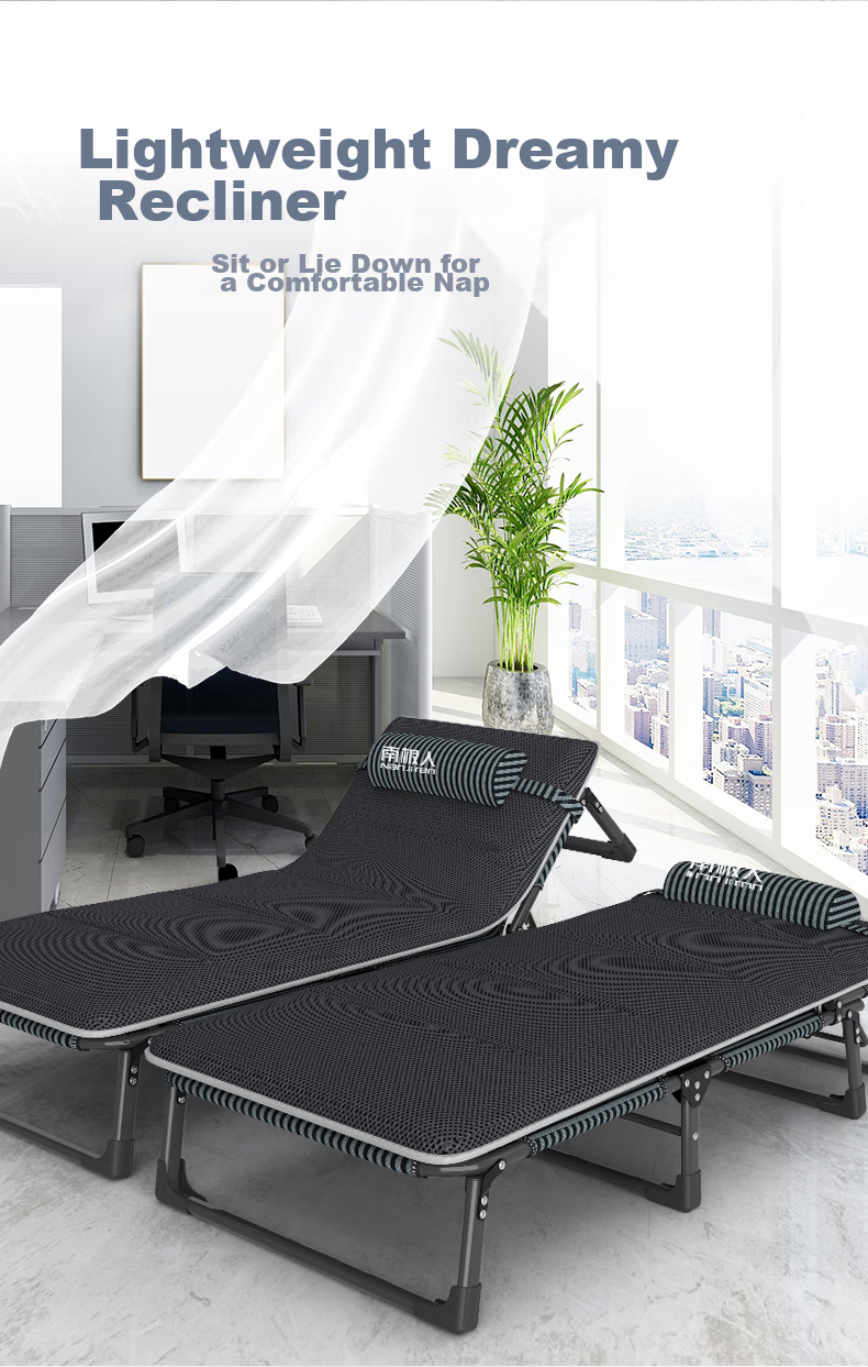 Nanjiren Folding Bed, Single Bed, Office Lounge Chair, Foldable Nap Bed, Accompanying Care Bed, Simple Camping Bed with Breathable Cotton Pad 3