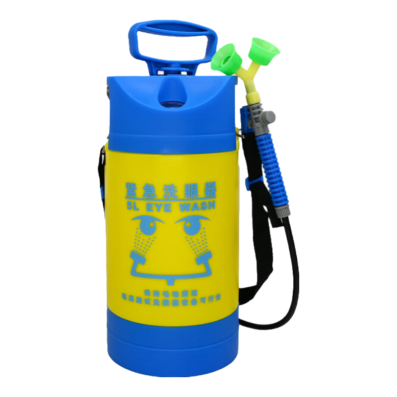 SEMHOOM Industrial Factory Inspection Eyewash Portable Cart Emergency Shower Eyewash 5L Portable Eyewash with Pressure Gauge