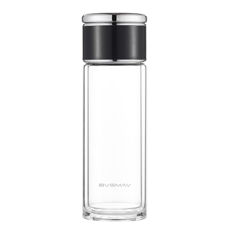 BVGMAV British Tea Infuser Glass Cup for Men And Women, Double-Layer Glass Water Bottle with Tea Strainer, Portable Car Cup, High-End Gift