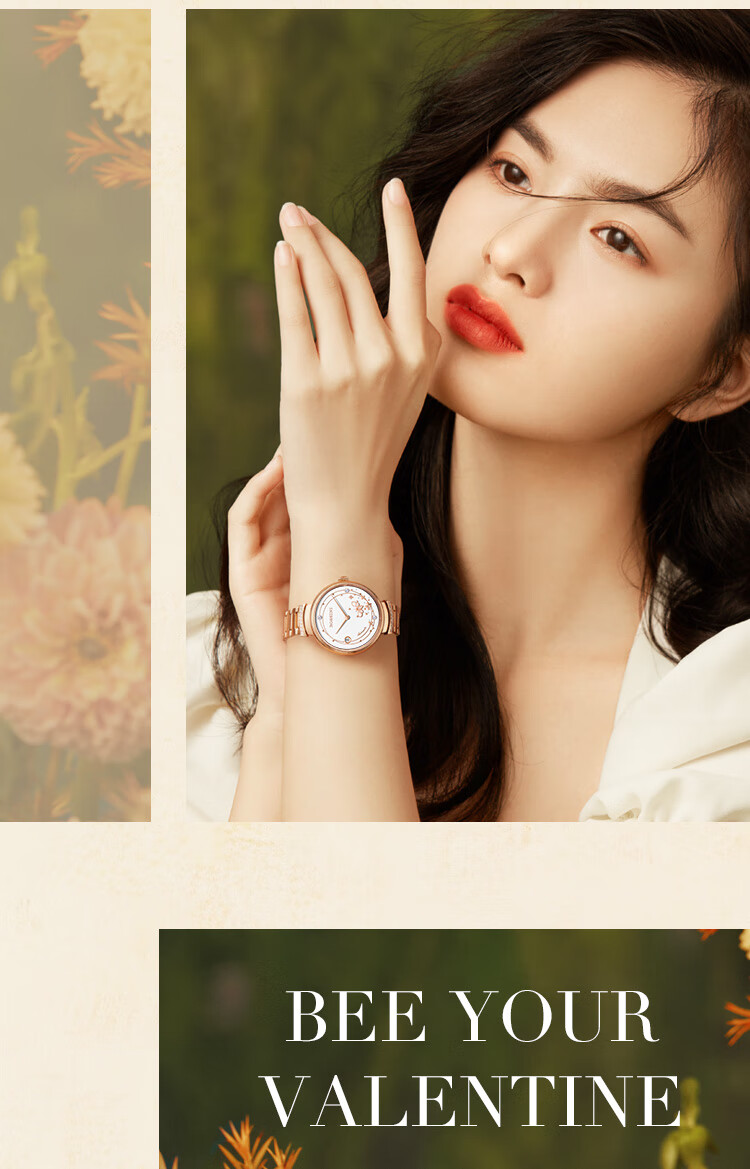 ROSSINI Women's Automatic Mechanical Watch with White Dial And Steel Strap, Birthday Gift for Girlfriend, Chinese Brand, Water-Resistant, Luminous 11