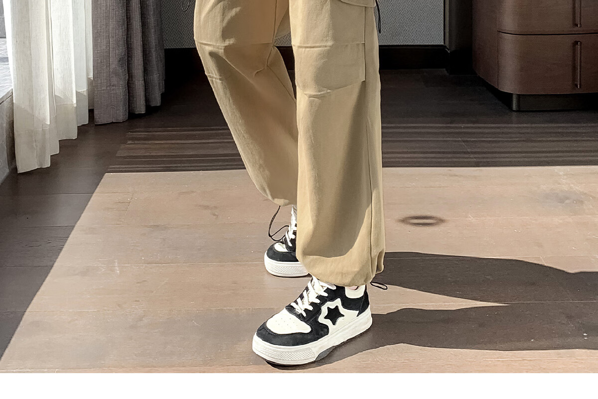 Halo Queen Women's Casual Pants, American-Style Breathable Loose Cargo Pants, High-Waisted Draping Parachute Pants H13KK2711 24