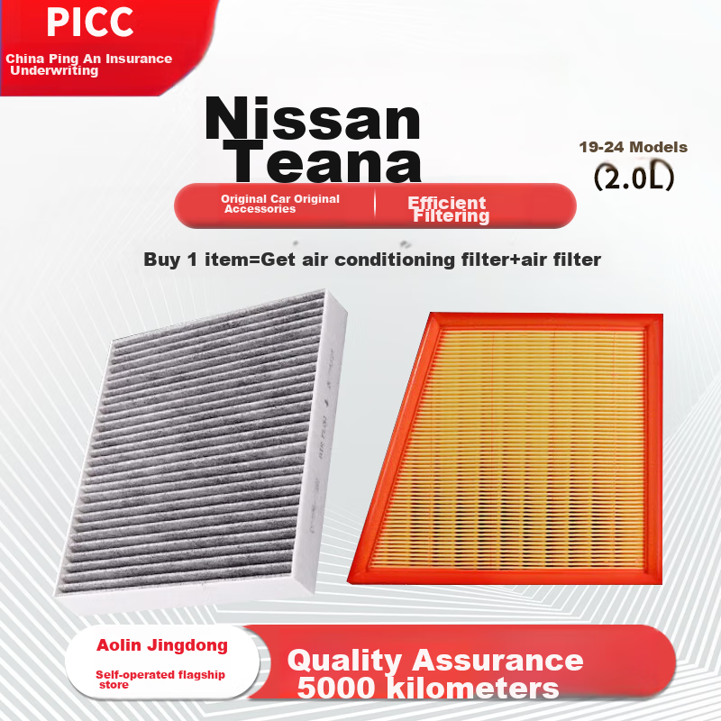 Aolin Air Conditioning Filter Set with Two Filters + Air Filter Cleaner / for 2013-2018 Teana 2.0L 1