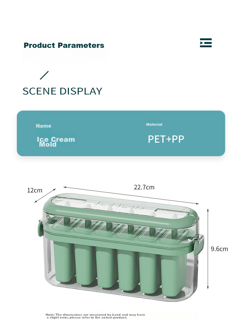 Baicaoyuan Ice Cube Mold, Flip Ice Tray, Ice Maker Box with Lid, Food-Grade Freezing Tool Mold, Green, 32 Compartments 17