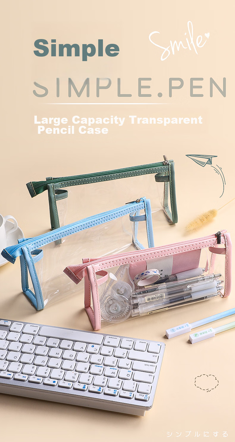 Wengu [Exam Essential] Transparent Pencil Case, Large Capacity High-Quality Stationery Bag for Primary And Secondary School Students, Graduation Gift for College Boys And Girls, Exam-Specific WGBD001 Sky Blue 1