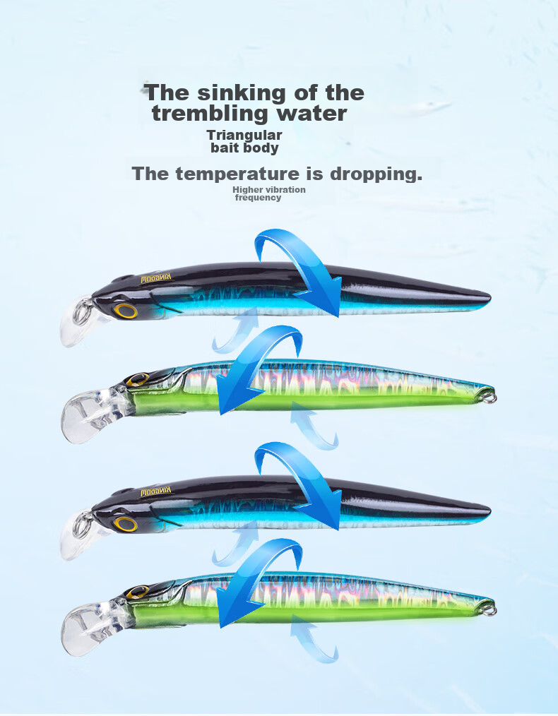 Guowangliya Lure Fishing Bait, Invisible Sinking Minnow Lure, Long-Distance Casting, Wiggling And Sinking, for Sea Bass And Snakehead Fish 10