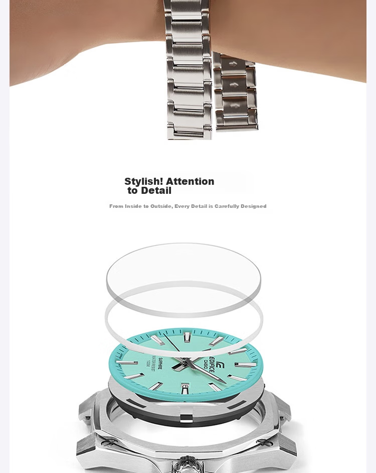 CASIO Men's Watch, EDIFICE Fashion Casual Quartz Watch for Exams, Japanese And Korean Style, Gift for Boyfriend, EFR-S108D 5