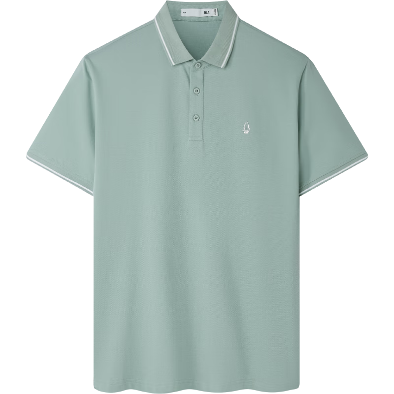 HLA Short-Sleeve Polo Shirt for Men, Cool And Stylish with Turn-Down Collar, Summer Wear