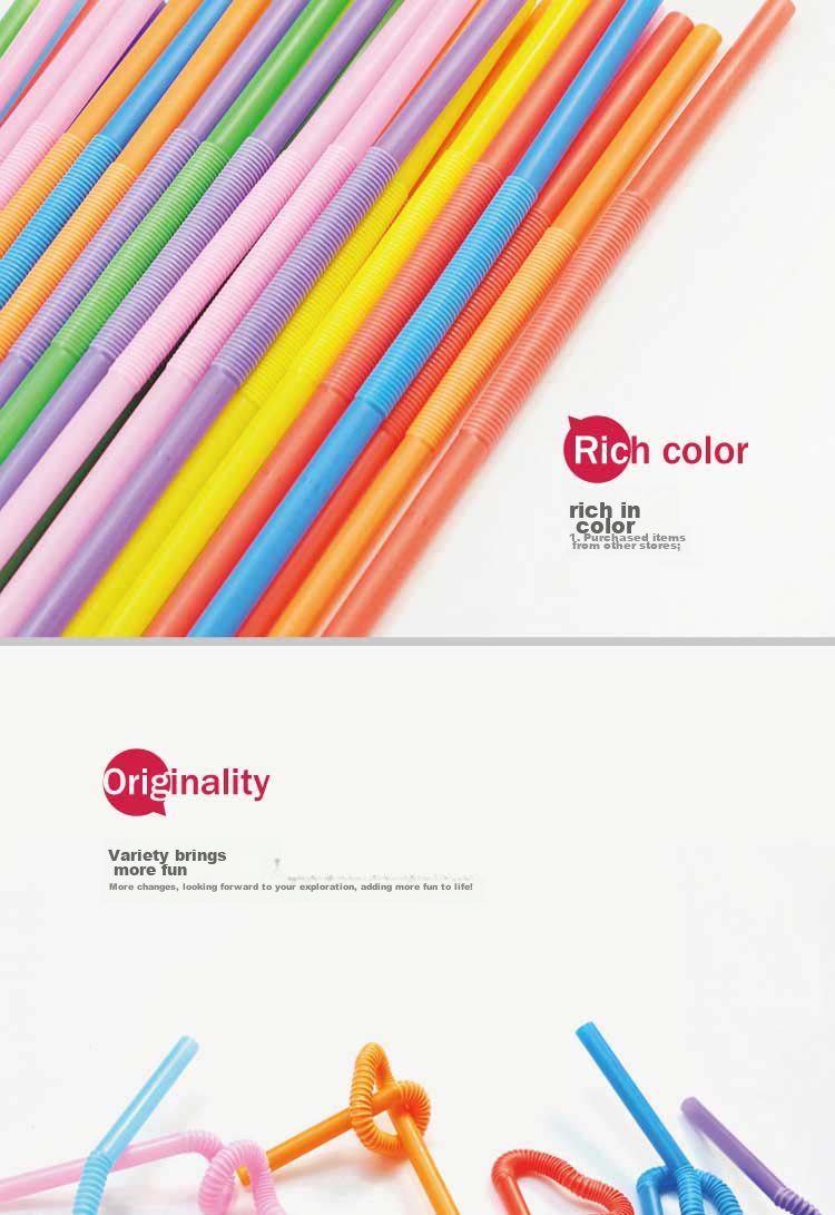 Yekee Disposable Multi-Functional Straws, Hygienic Art Straws, 50-Pack Y-9913 5