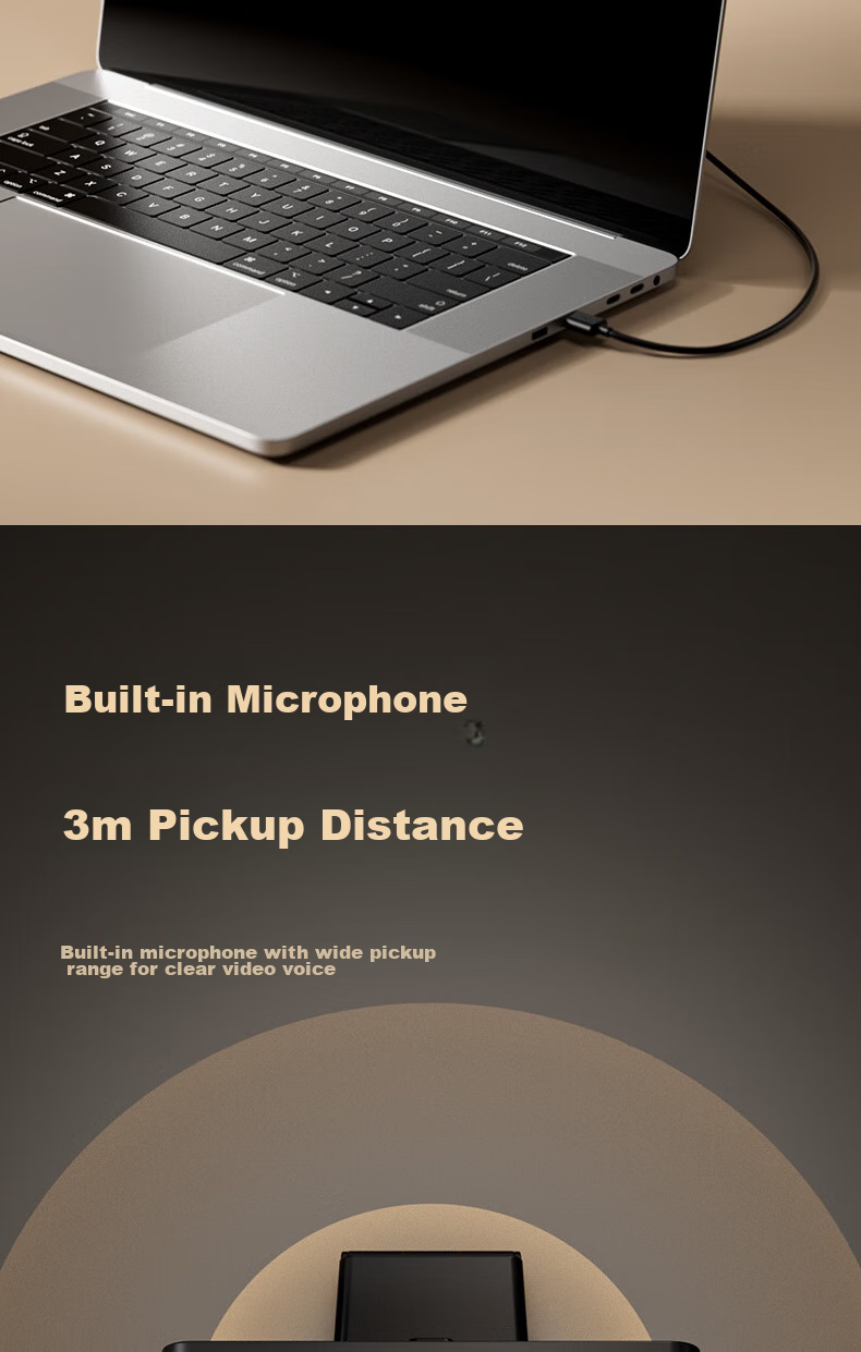 Deli Computer Webcam with Microphone, HD 1080P Wide-Angle USB External Camera for Live Streaming, Video Conferencing, Office Calls, Home Use, MM101 11