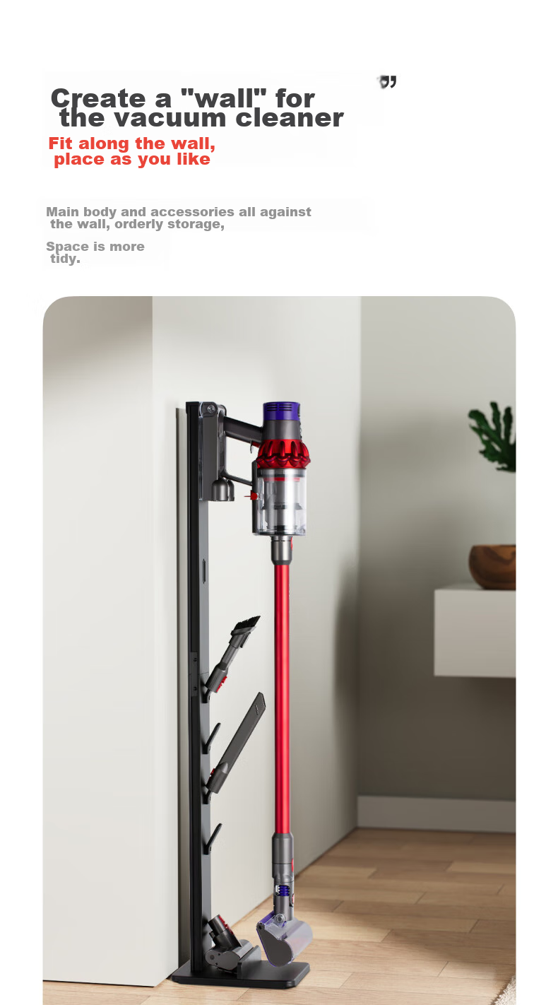 Brateck Vacuum Cleaner Stand, No Drilling Required Wall Mount Bracket, Suitable for Dyson Vacuum Cleaners G5 V8 V10 V12 V15 Storage Rack, Dyson Stand, Dyson Vacuum Cleaner Accessories L500 6