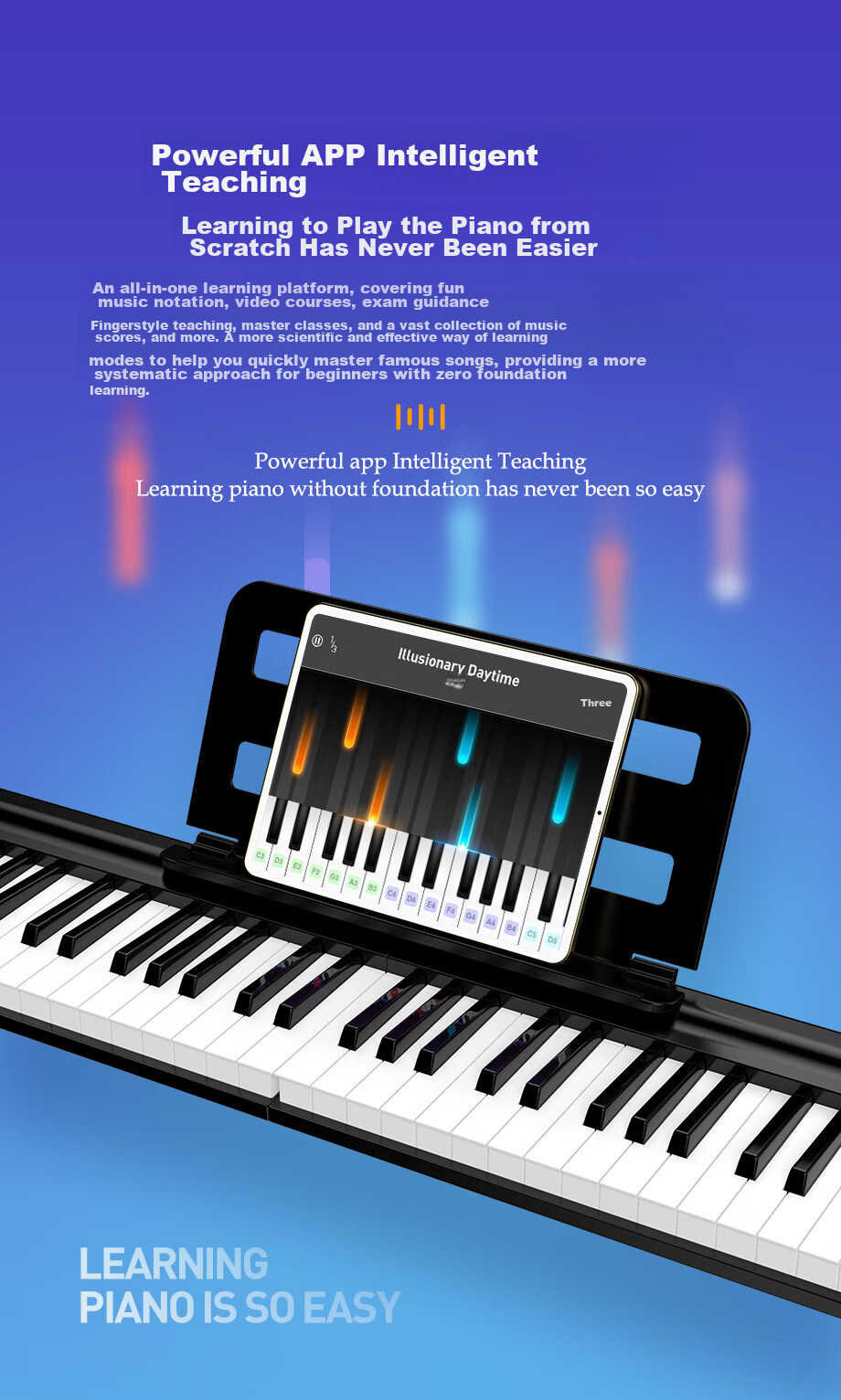 Terence Roll-Up Piano, 88 Keys, Foldable Electronic Piano, Portable, for Adults And Children, Performance Keyboard 8
