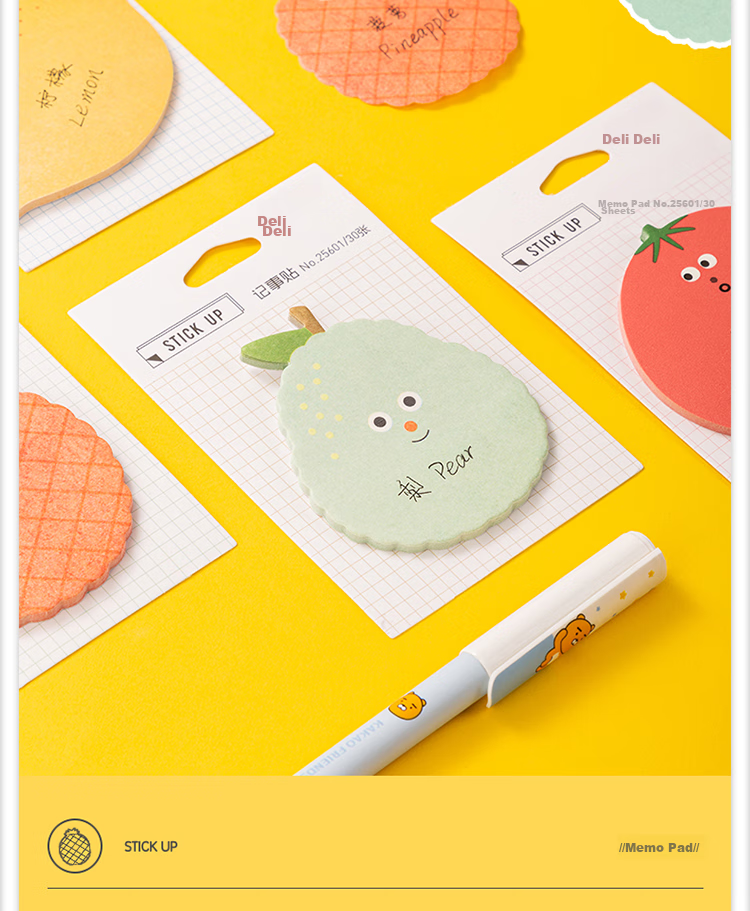 Deli 24 Packs of 720-Page Fruit-Themed Memo Pads, Creative Cute Message Paper/sticky Notes/self-Adhesive Message Book Back-To Essential 25601 4