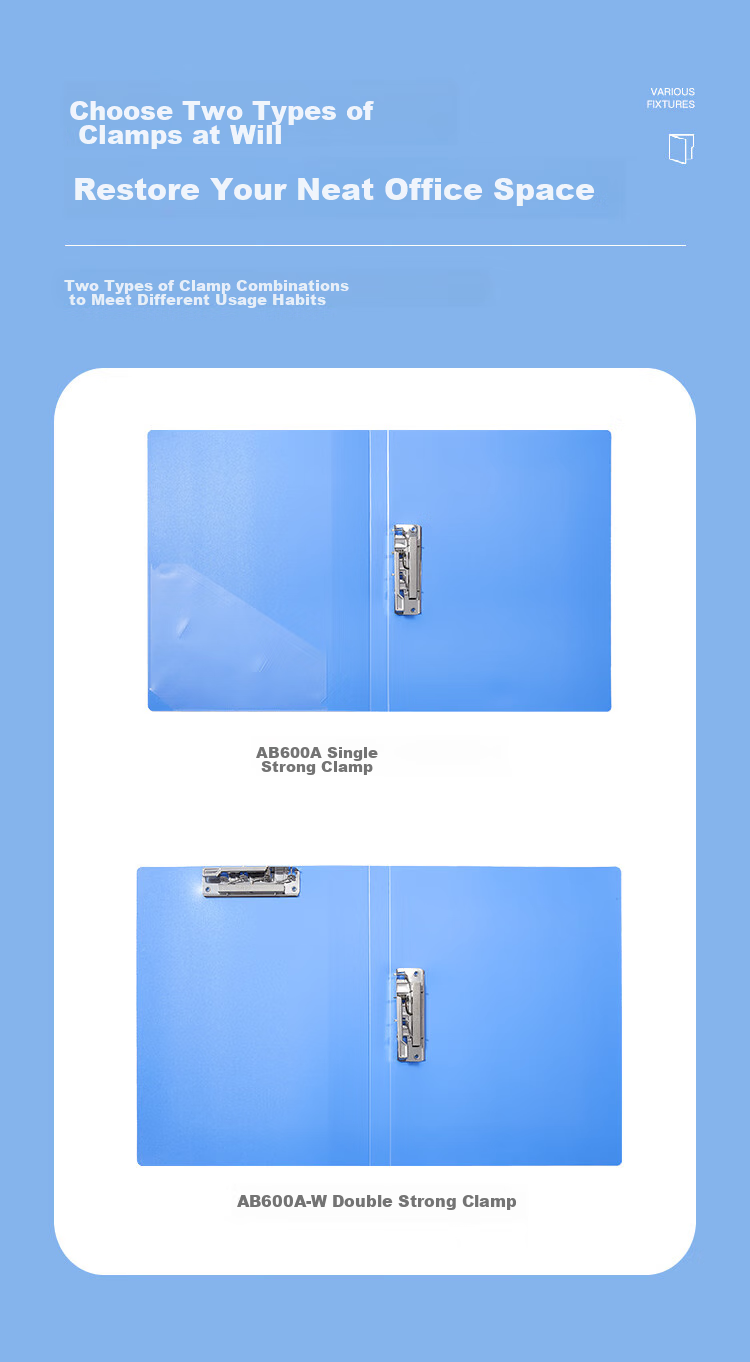 COMIX A4 File Folder, Double Strong Clips, Document Folder, Blue, for Bundling/Group Buying, AB600A-W 6