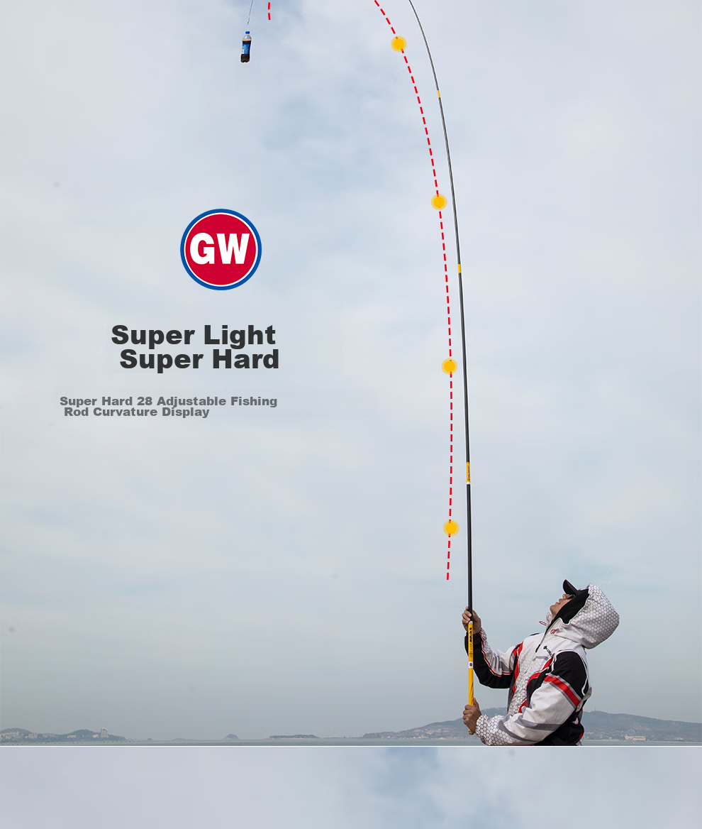 GW Fishing Rod Jian Shou Zhen Xun 7.2 Meters Strong And Durable 28-Section All-Purpose Big Fish Rod Ultra-Light Ultra-Hard High Carbon Steel Platform Fishing Rod 15
