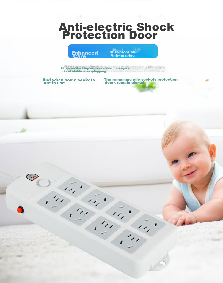 Zidantou TS-025c New National Standard 8-Outlet Full Length 2.8 Meters Master Switch Overload Protection Power Socket/power Strip/power Bar/power Strip 4