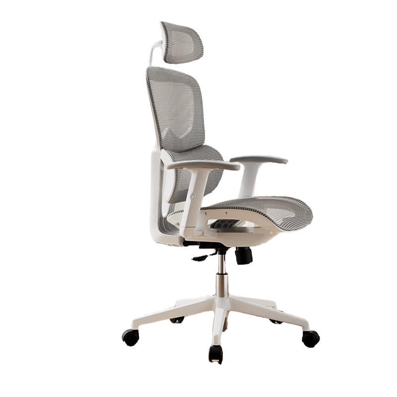 Deli Surfer Series Special Mesh Model, Ergonomic Chair Computer Chair, 3D Lumbar Support + Height Adjustable Armrests + 2D Headrest, Gray