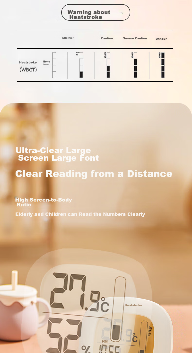 Dretec Temperature And Humidity Meter, Japanese Backlit Clock, Sensitive Temperature Measurement, Indoor Home Monitoring, Student Dormitory 9