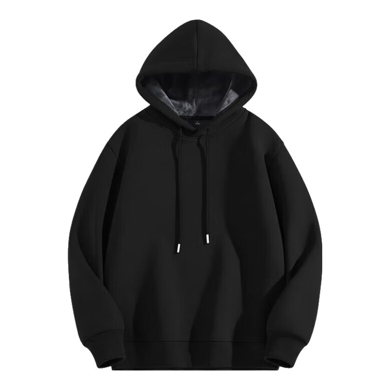 Baleno Hooded Sweatshirt for Men, Winter Fleece-Lined Thick Warm Solid Color Pullover Men's Jacket, Trendy Loose Versatile Menswear