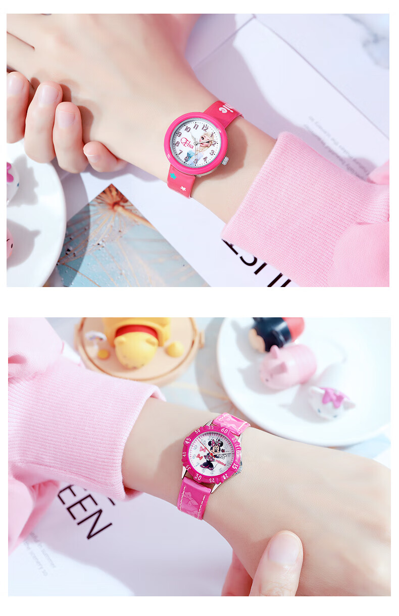Disney Children's Watch Toy for Elementary School Girls, Kids' Time-Telling Electronic Watch for Ages 3-6, Kindergarten Use Only 12