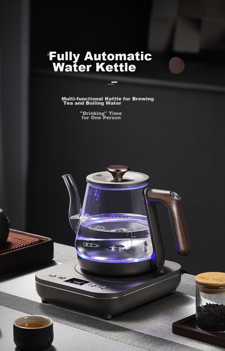 Biooner Fully Automatic Electric Kettle, Water Boiler, Glass Water Heater for Tea Table, Integrated Tea Table And Coffee Table, Tea Brewing Utensils, Electric Tea Stove with Water Pump RY-D3 with Handle for Filling Water 2