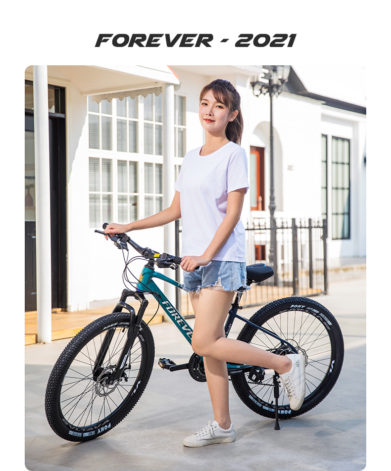 FOREVER Mountain Bike, 27-Speed, 26-Inch, for Men And Women, Adult And Youth, City Off-Road Bicycle, Nebula Gray 46