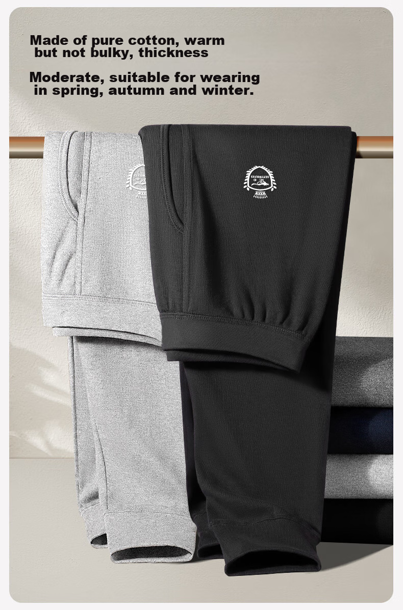 SEPTWOLVES [100% Cotton] Men's Long Johns, Autumn And Winter Pure Cotton Pants, Thin Thermal Underwear, Breathable And Skin-Friendly Long Johns 5