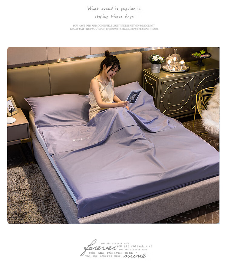 Wuyinliangpin Hotel Anti-Dirt Sleeping Bag, Pure Cotton, for Business Trips And Travel, Portable Bed Sheet, 200*210cm 13