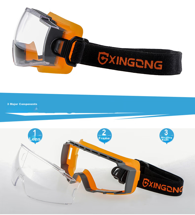 XINGGONG Safety Goggles, Impact-Resistant Protective Eyewear, Dust-Proof, Splash-Proof, Windproof And Sandproof, Adjustable Frame 2