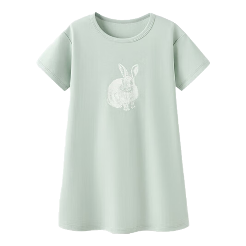 Junejunior [Under Babylove Brand], Children's Nightgown, Spring And Summer Short-Sleeve, High-Quality Pure Cotton Dress, Girls' Loungewear Pajamas