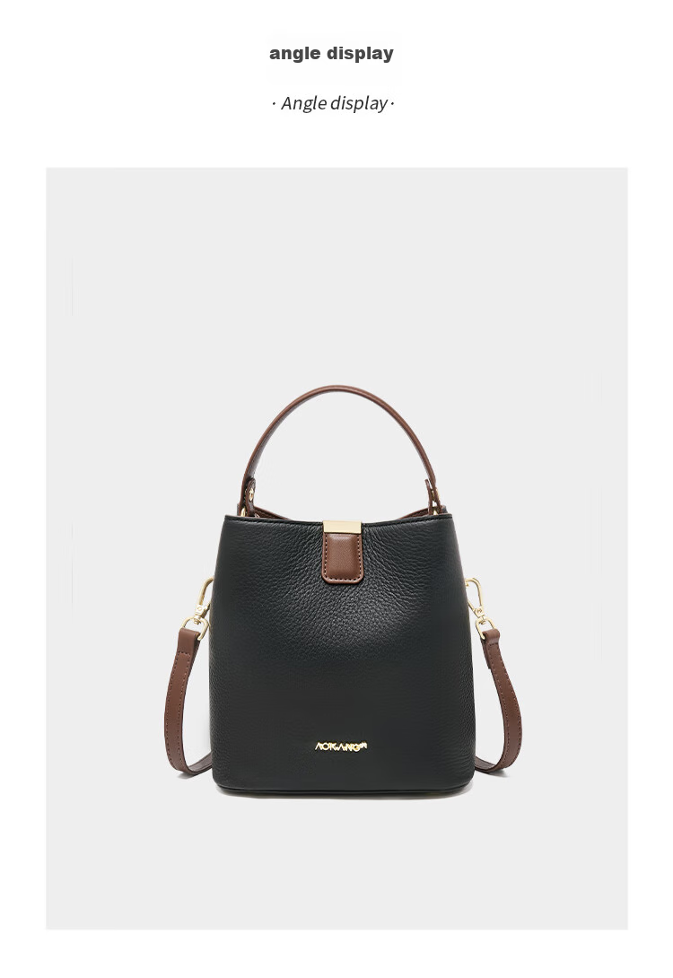 Aokang Women's Handbag, Trendy Cowhide Bucket Bag, Light Luxury Crossbody Shoulder Bag, Birthday Mother's Day Gift for Girlfriend Or Wife 20