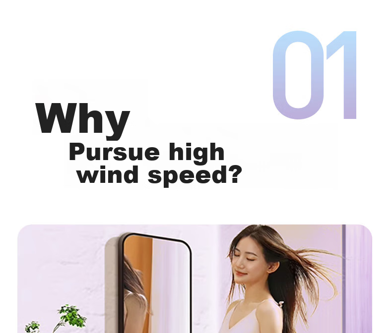 AUX Hair Dryer, Home Use Electric Blower, High Power Negative Ion Quick-Drying, Hair-Friendly, Bladeless High-Speed Dryer, Professional Use for Hair Salons, 1600W High Power, Birthday Gift for Wome 16