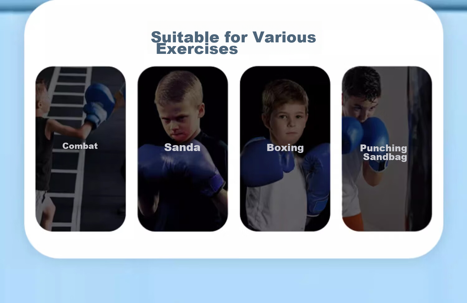 Li-Ning Children's Boxing Gloves, Boxing Training Equipment, Youth Sanda Competition Exercise, Boys And Girls Taekwondo, Blue 8