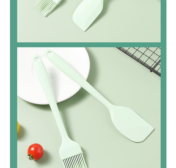 BJ Silicone Scraper, Oil Brush, Egg Beater, Stainless Steel Strainer, Spatula, Four-In Set, Baking Tools 22