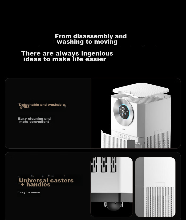 Midea [Super Large Purification Capacity] Formaldehyde Digital Air Purifier for Rhinitis, Home Use, Odor Elimination, Allergens, Pollen, Pet Hair Removal T1000 Lite 31