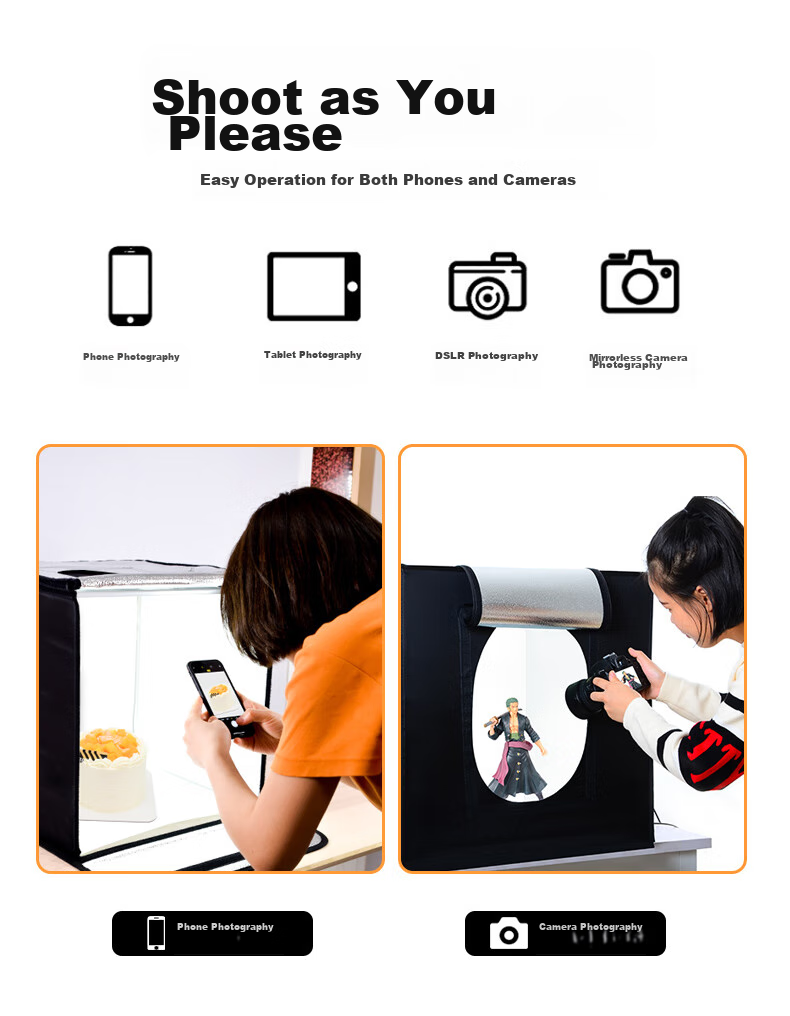 Hakutatz 80cm LED Mini Photography Studio, Live Streaming Fill Light Kit, Large Product Photography Light Box, Softbox, Simple Portable Photography Equipment And Props 8