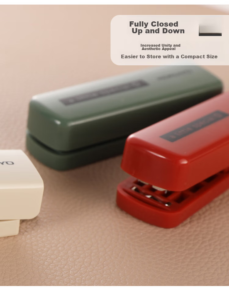 KOKUYO Yimi Xinchun Portable Stapler for Office Use, Red WSG-SLS01R3C Office Supplies Mini Stapler with Comfortable Grip, Autumn Seaso 5
