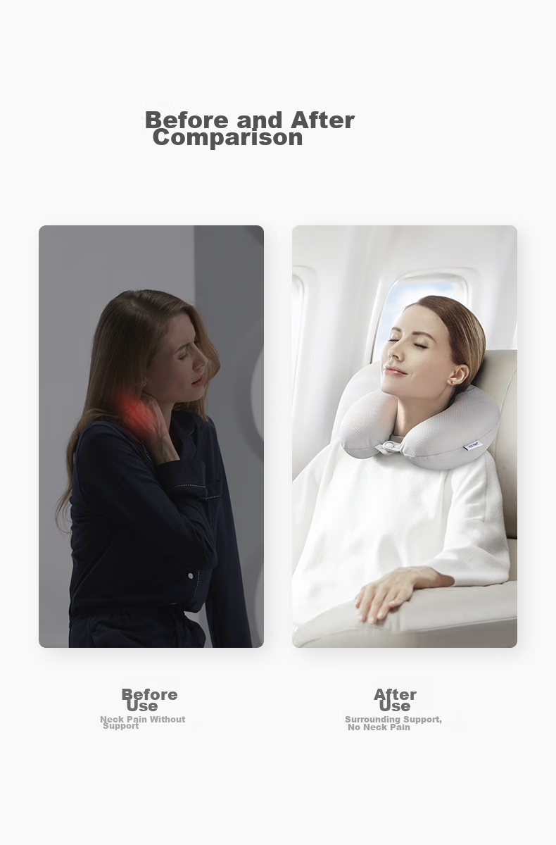 JAGO U-Shaped Pillow, Natural Latex One-Piece Molded Neck Pillow, for Airplane, Car Travel, Office Nap, Cushion Pillow 5