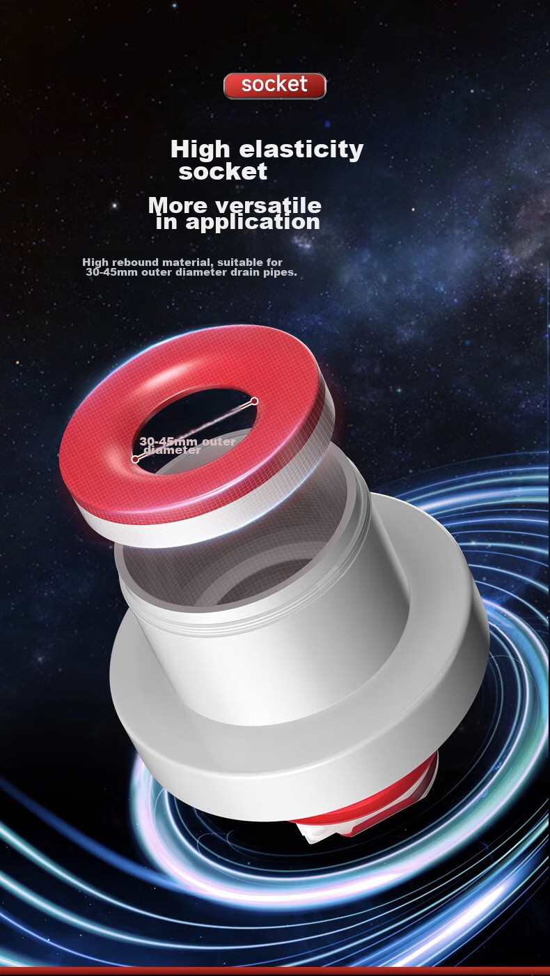 Pollock Drain Anti-Odor Device, Drain Stopper, Kitchen Drain Seal Ring, Drainage Pipe Anti-Odor And Anti-Overflow, 55 7