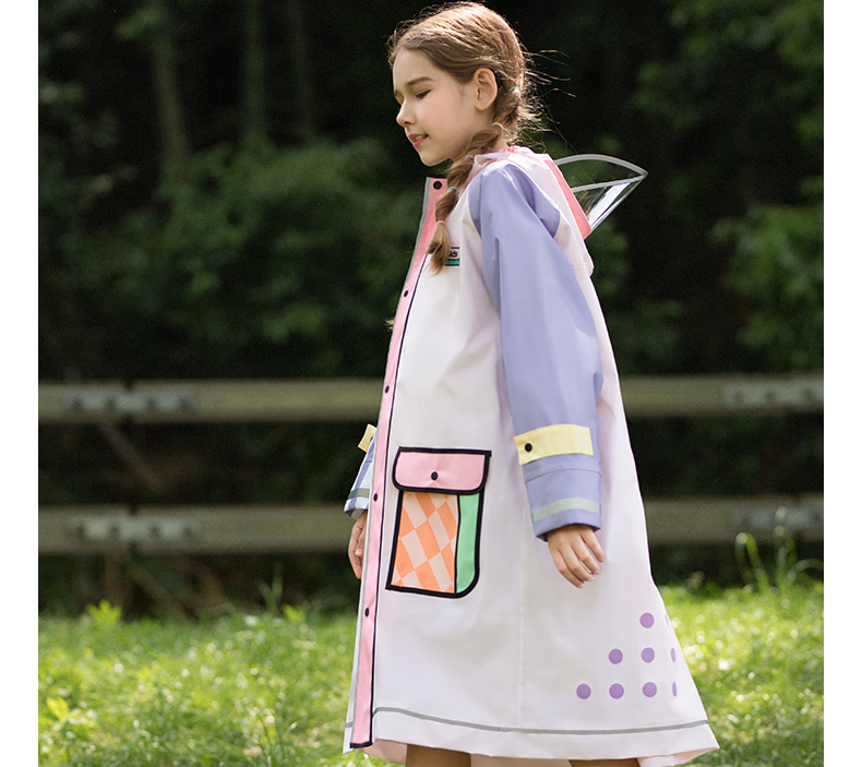 TIANTIANZAI Children's Raincoat for Girls And Boys, Elementary School Students' Specialized with Backpack Space, Kindergarten Full-Body Rain Protection Separate Poncho 11