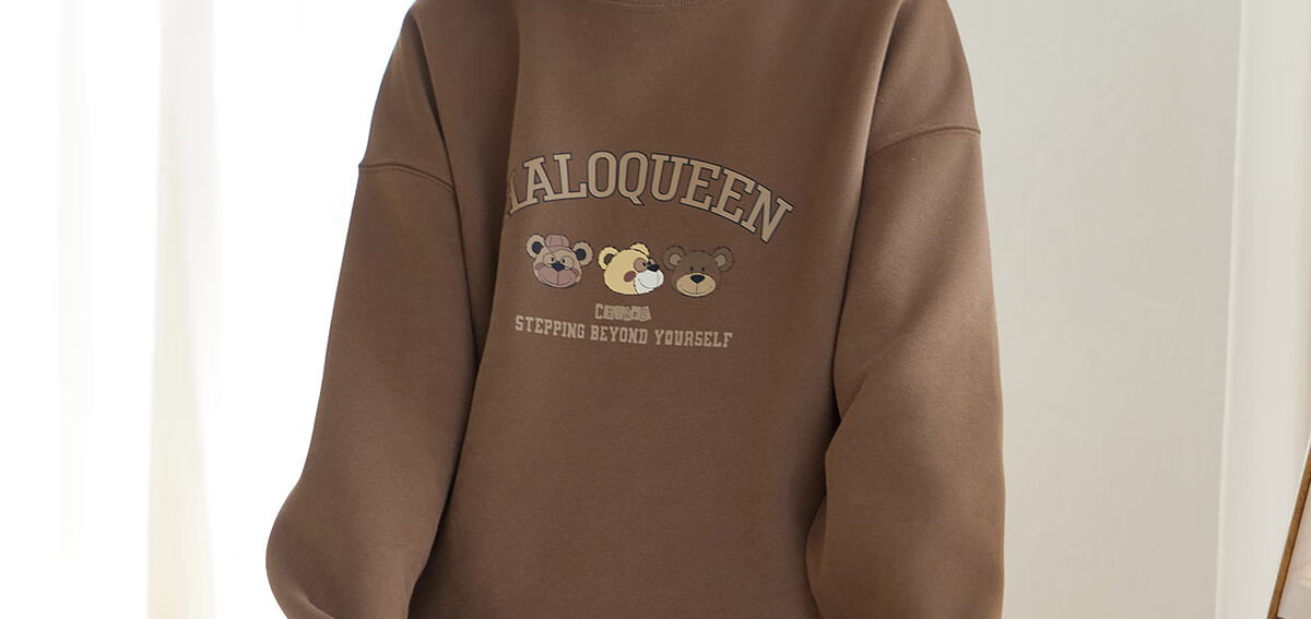 Halo Queen Women's Sweatshirt, Spring And Autumn Round Neck, Little Bear Christmas Outfit, Fashionable Loose Top Jacket H143W1002 14