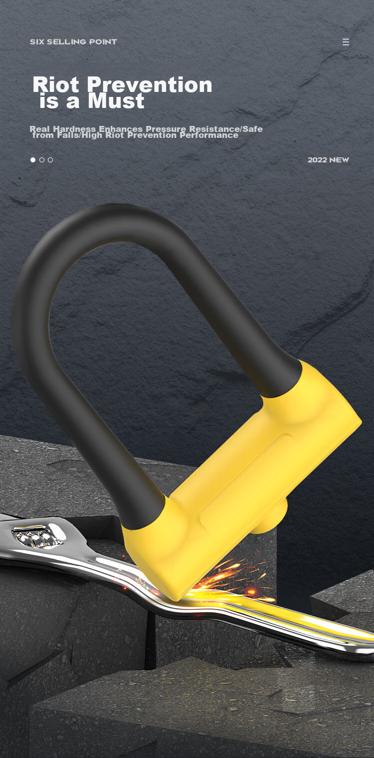 Move Iron Electric Bicycle Lock, U-Shaped Double-Opening Lock for Motorcycles And General Use, Silicone Waterproof Anti-Pry Anti-Theft Lock, Hydraulic Cut-Resistant Cycling Equipment Accessory [Extended Version] 8