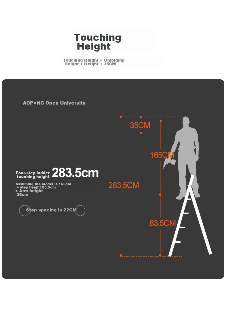 AOPENG Folding Ladder for Home Use, Four-Step Thickened Aluminum Alloy Indoor And Outdoor Climbing Ladder, A-Frame Ladder for Engineering Projects 20