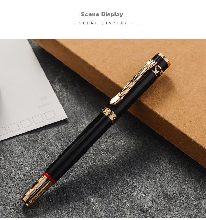 HERO Fountain Pen Gift Box, Shaohua Series, High-Quality Adult Calligraphy Business Signature Pen for Men And Students, Birthday Gift for Boys, Three-In Gold 10K 8